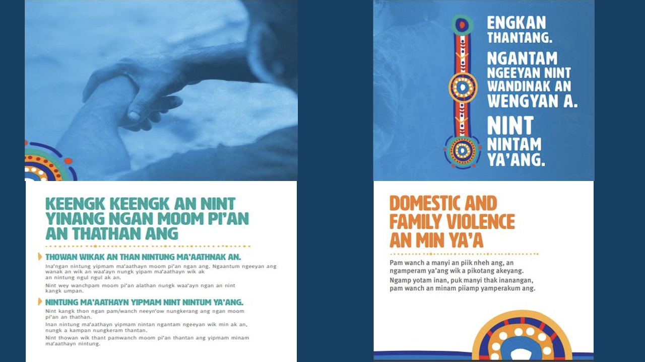 Authentic Queensland Government Aboriginal and Torres Strait Islander domestic and family violence campaign artwork produced in language